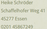 Adresse Ausklang